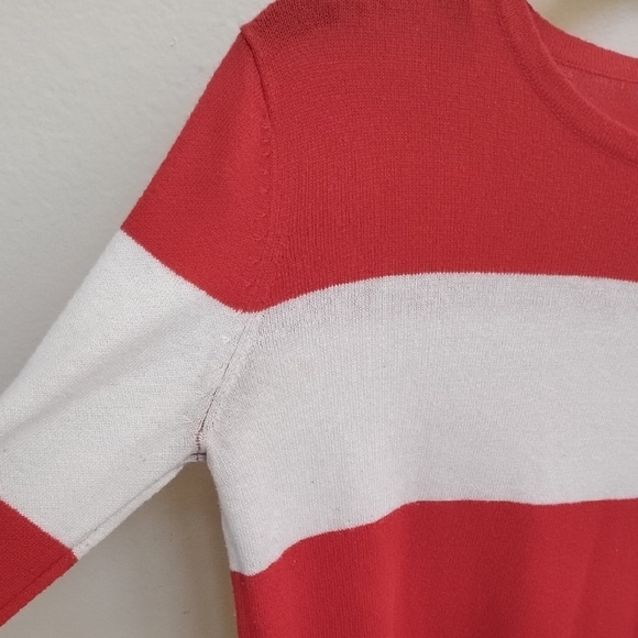 Timing Red and White Striped Crew Neck Sweater - Picture 4 of 11
